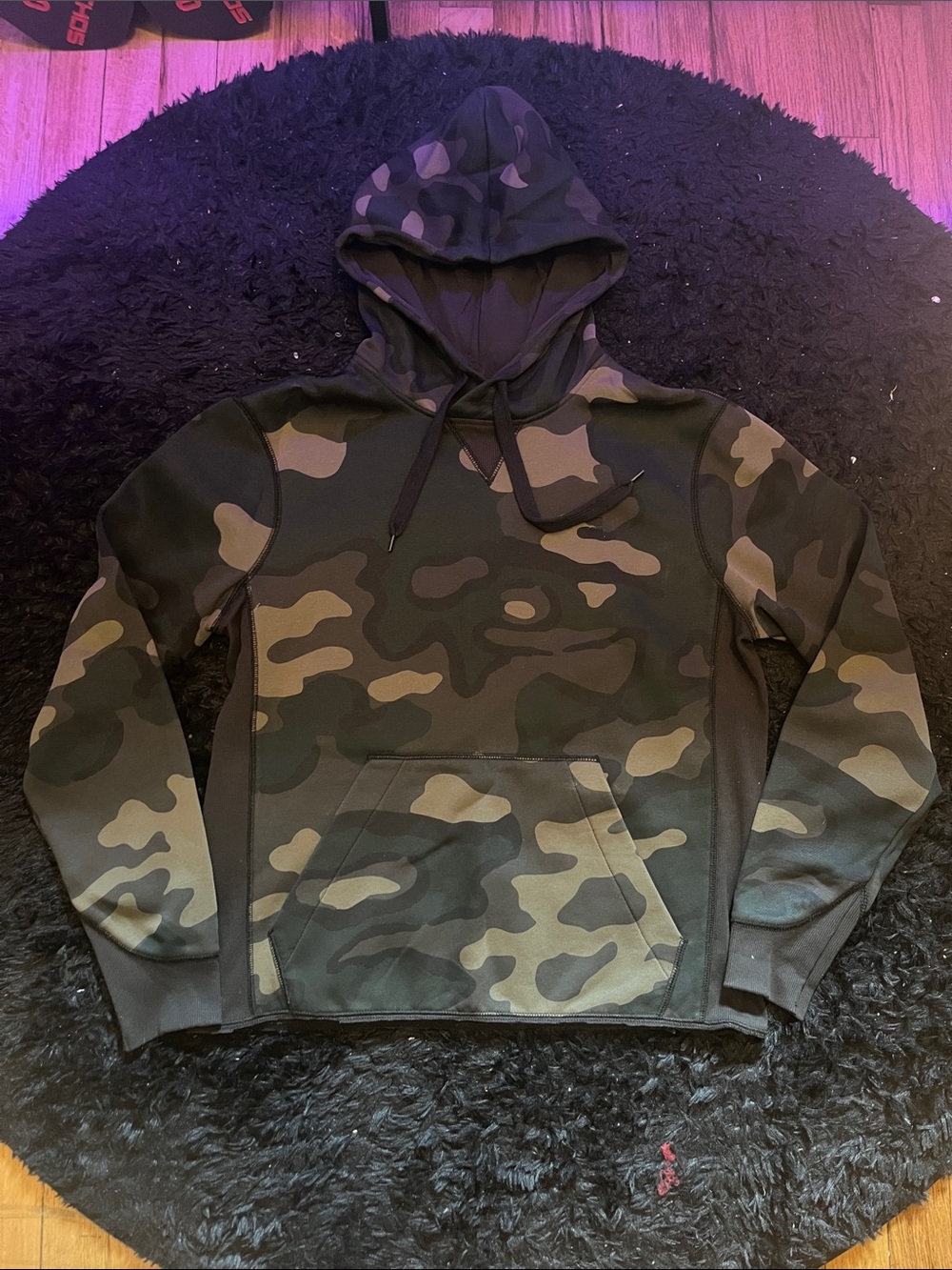 G-Star Camo Hooded Sweatshirt in Green and Black